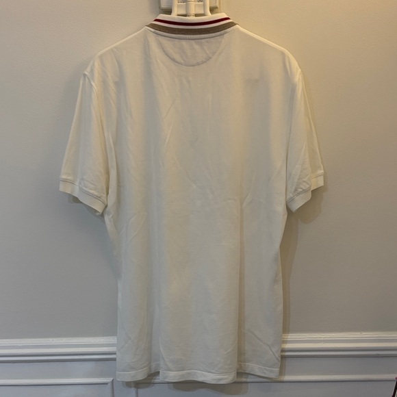 Brunello Cucinelli Cream Polo with Red and Gray Striped Collar XL - Picture 5 of 5